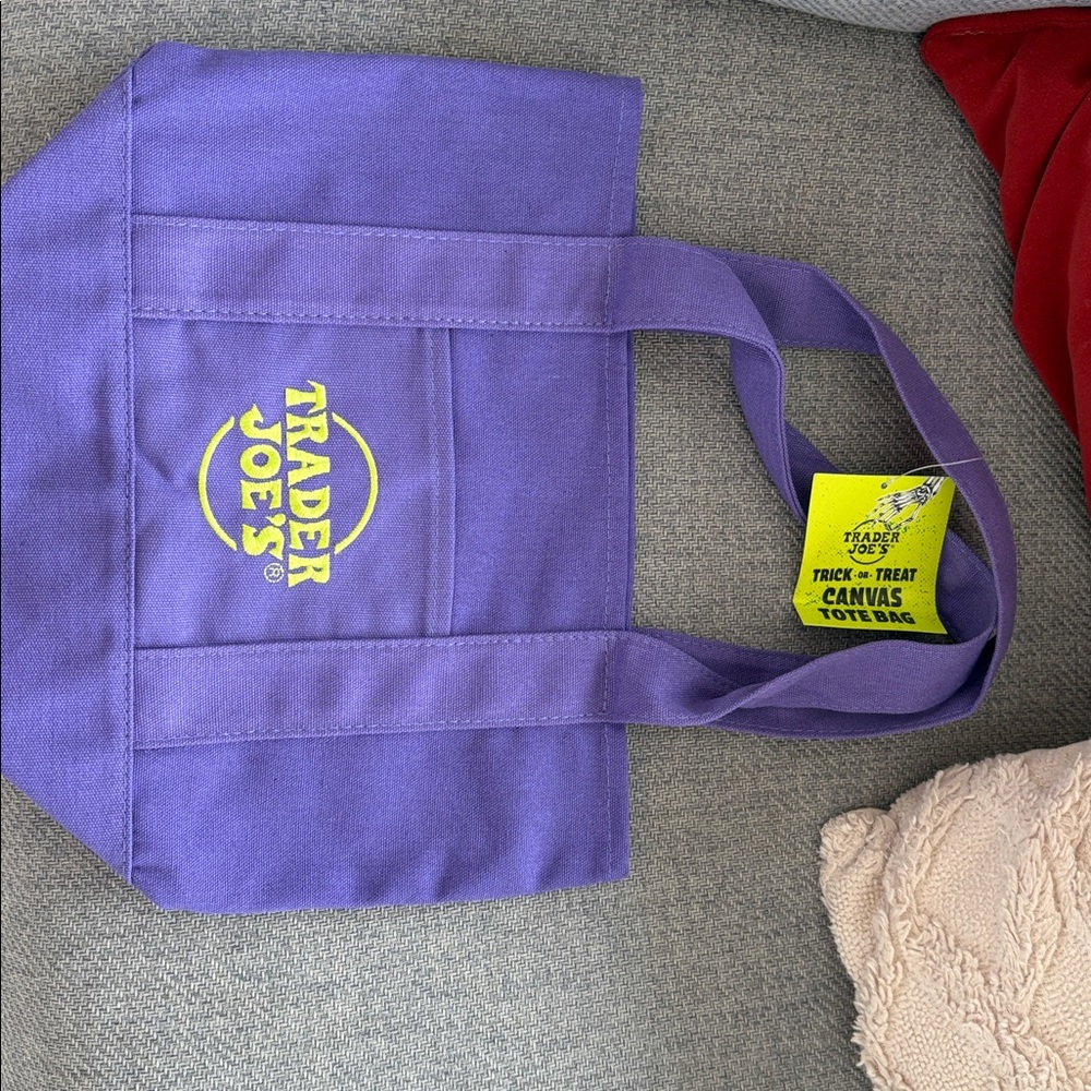Trader Joe's Purple Canvas Tote Bag